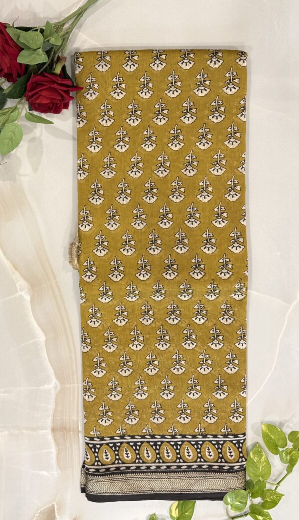 Mustard Bloom Maheshwari Saree