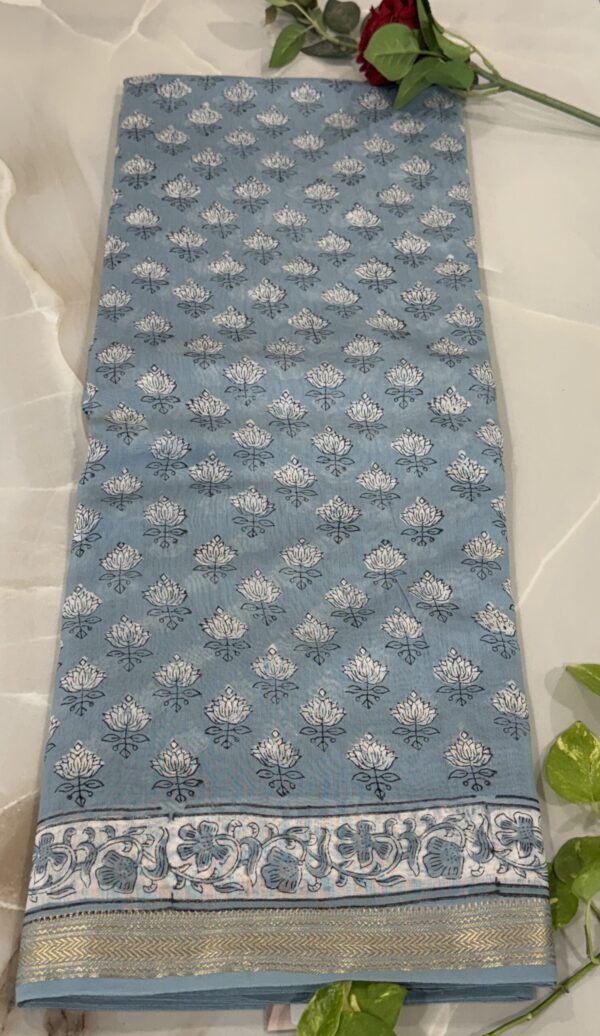 Heritage Sky Blue Maheshwari Saree