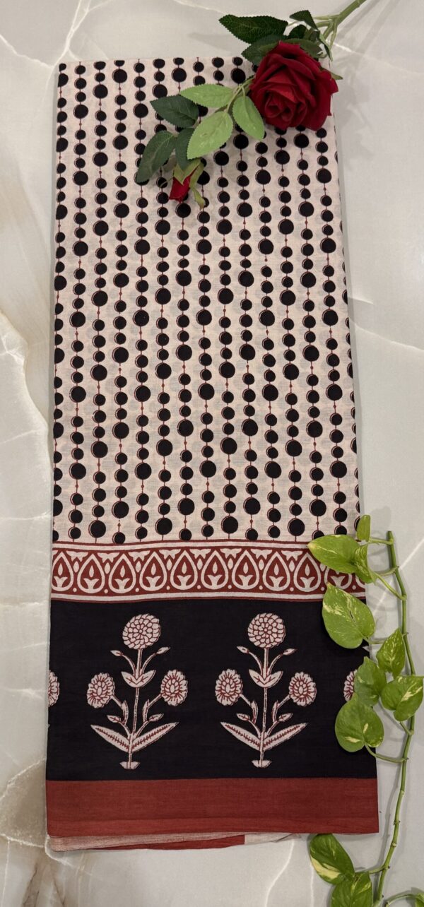 Midnight Bloom Pure Cotton Saree