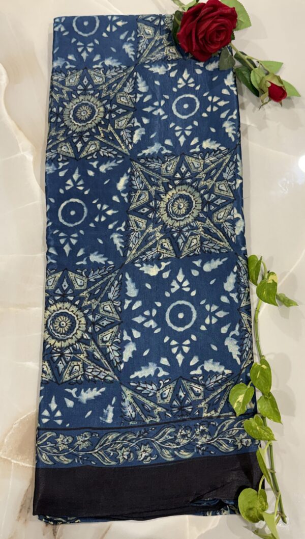 Royal Blue Silk Saree with Golden Zari Border