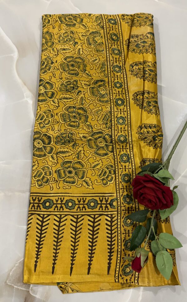 Golden Mustard Heritage Silk Saree